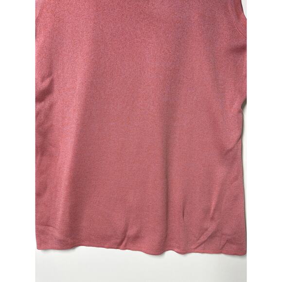 Exclusively Misook Petite Sleeveless Knit Shell Tank Top Pink Black Size L - Picture 3 of 8